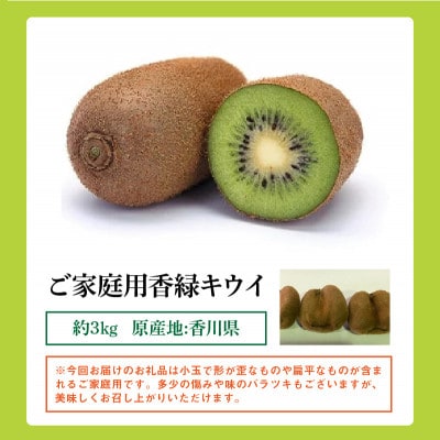 【先行受付2025年】ご家庭用香緑キウイ(小玉)　約3kg