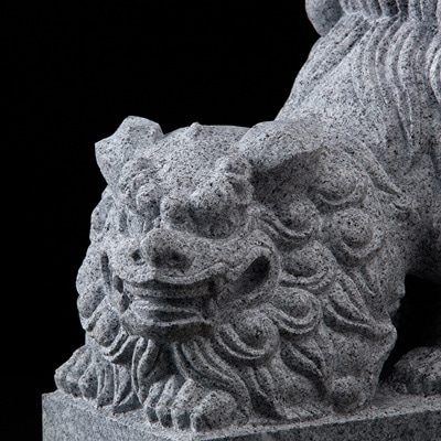 [庵治 石獅子] 勇み型狛犬 1体(作:坂本 英之)【庵治石産地の職人彫りおろしの一点物】