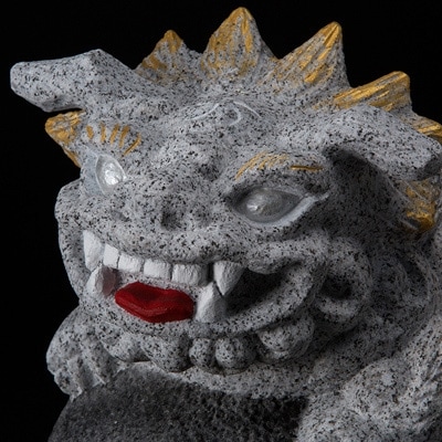 [庵治 石獅子] 狛サー 1体(作:平田 正明)【庵治石産地の職人彫りおろしの一点物】