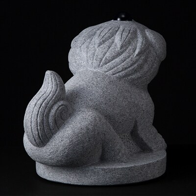 [庵治 石獅子] こま犬 1体(作:木村 剛史)【庵治石産地の職人彫りおろしの一点物】