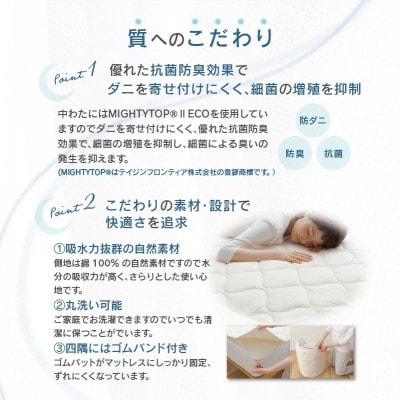 国産防ダニ敷きパットQ　クイーン　160x200サイズ