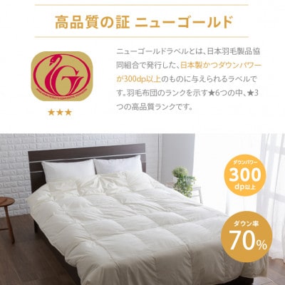 香川県高松市で製造　羽毛肌掛け布団SS　ダウン70%　セミシングルサイズ　140×190サイズ