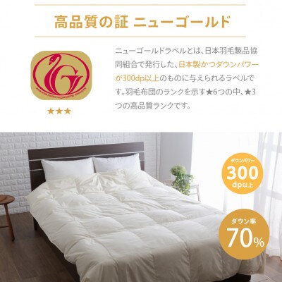 香川県高松市で製造　羽毛合掛け布団SL　ダウン70%　シングルロング　150×210サイズ