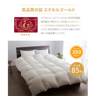 香川県高松市で製造　羽毛合掛け布団SS　ダウン85%　セミシングル　140×190サイズ