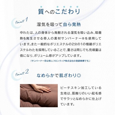 吸湿発熱わた入り掛け布団BR　ダブルロング　190×210cm