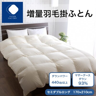 【ふとんファクトリー】 増量羽毛掛けふとん BE マザーグースダウン93% 1.4kg DP440