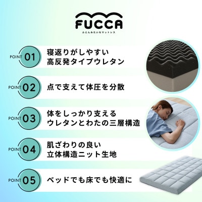 【ふとんファクトリー】ふとん屋がすすめるマットレス FUCCA 12cm ダブル 140×195cm