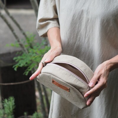 【申込後生産】瀬戸内がたくさん詰まった、オリーブ染め帆布ポーチとおいりセット