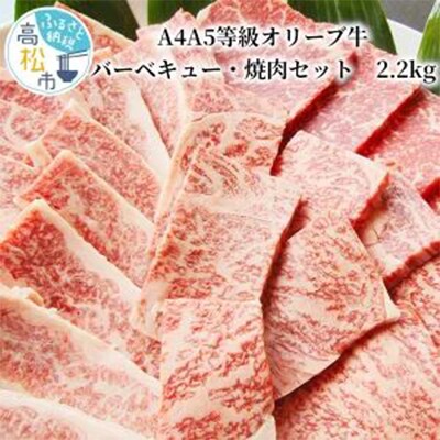 しゃぶまるセット　A4A5等級オリーブ牛バーベキュー・焼肉セット　2.2kg