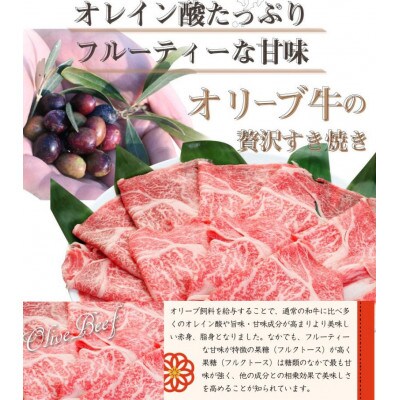 しゃぶまる特製 A4,A5等級 オリーブ牛 肩ロース すき焼き 2人前 野菜・讃岐うどん付き