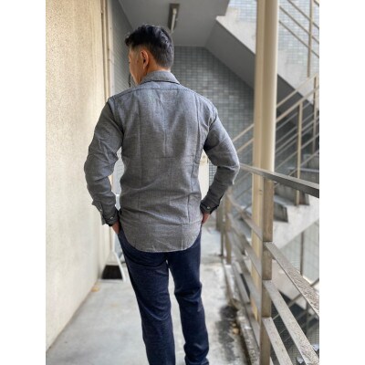 今治バックパイルシャツ グレーLLサイズ