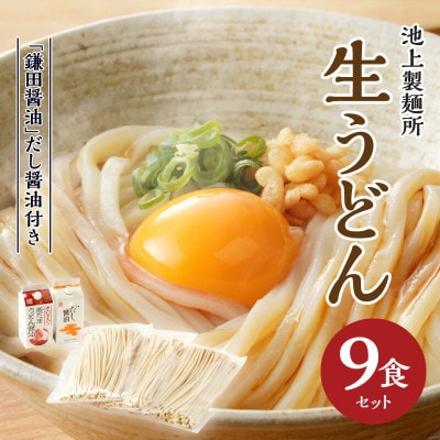本家　池上製麺所　さぬきうどん 9食 (釜たまうどん醤油&鎌田だし醤油付き)