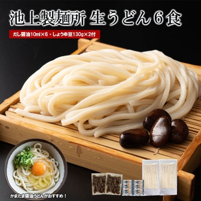 本家　池上製麺所　生うどん6食(鎌田醤油・黒川のしょうゆ豆付)