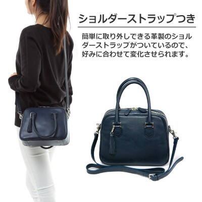 オリーブレザー　2WAYミニボストンバッグ　color:チョコ