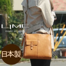 LIME(ライム) ヌメ革スクエア型ショルダーバッグ color:マスタード