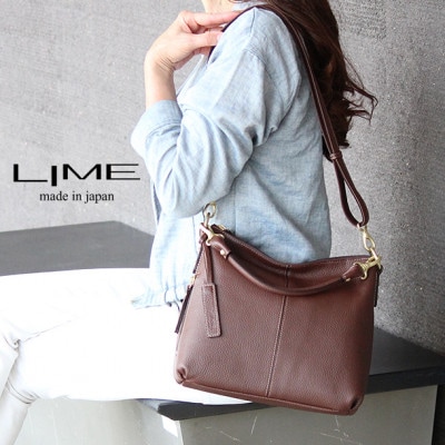 LIME(ライム)　本革　2wayショルダーバッグ　color:チョコ