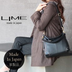 LIME(ライム) シルクレザー 2wayショルダーバッグ color:ブラック