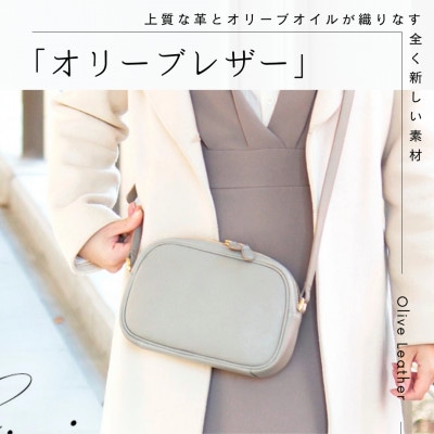 オリーブレザー ビーンズショルダー [A-3418] color:グレージュ