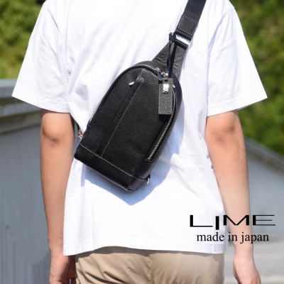 LIME(ライム)軽量エンボスレザー ボディーバッグ [L-9072]　color:ブラック