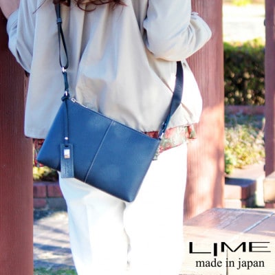 LIME(ライム)軽量エンボスレザー サコッシュ [L-9070] color:ネイビー