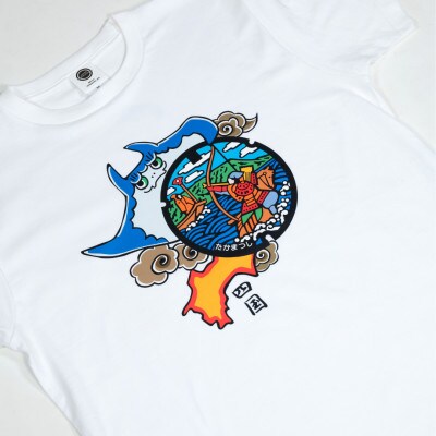 高松市 マンホールTシャツ 白 Mサイズ | 香川県高松市