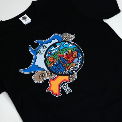 高松市 マンホールTシャツ 黒 Lサイズ