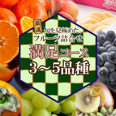 旬を見極めた、厳選フルーツ詰合せ【満足コース】(3～5品種)1回便