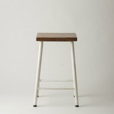 槙塚鉄工所 School stool Low 白 - スクールスツール -