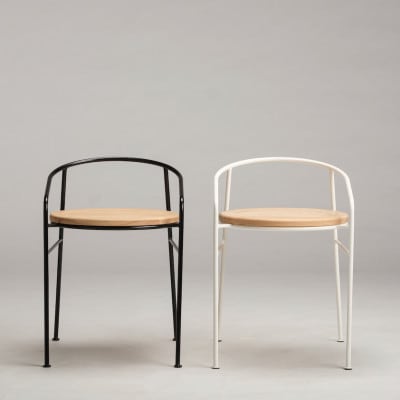 槙塚鉄工所 Round Chair 白 - ラウンドチェア -