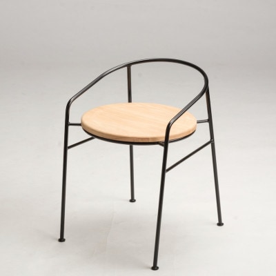 槙塚鉄工所 Round Chair 黒 - ラウンドチェア -