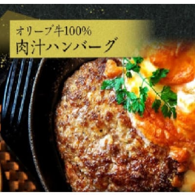 オリーブ牛100%肉汁ハンバーグ4枚(120g×4枚)セット