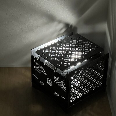 3WAY焚火BOX和柄スタンダードセット(五徳4本付属)+ グリル鉄板L4.5ミリ厚(オプション品)