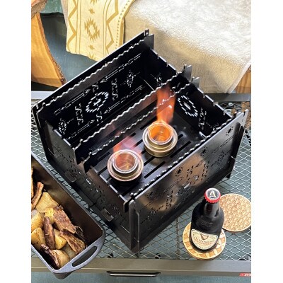 3WAY焚火BOXオルテガ柄スタンダードセット(五徳M×2,S×2付属)