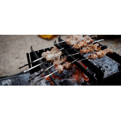 3WAY焚火BOXオルテガ柄スタンダードセット(五徳M×2,S×2付属)+　グリル鉄板S4.5ミリ厚