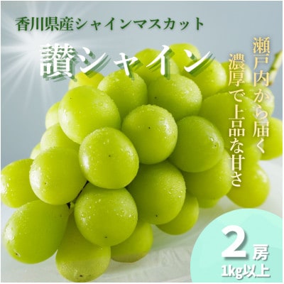 【農家直送】香川県産シャインマスカット「讃シャイン」2房(1kg以上)