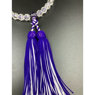 お念珠水晶ミラーカット桐箱入り(女性用)