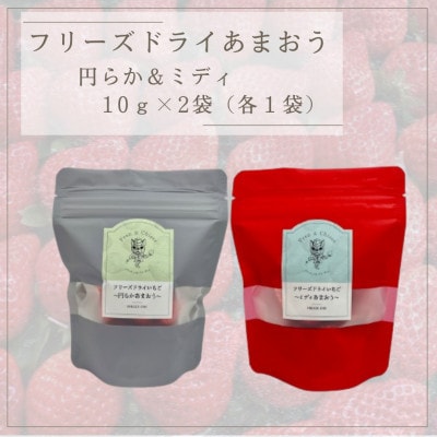 フリーズドライあまおう【円らか&ミディ】 10g×2袋(各1袋)(糸田町)