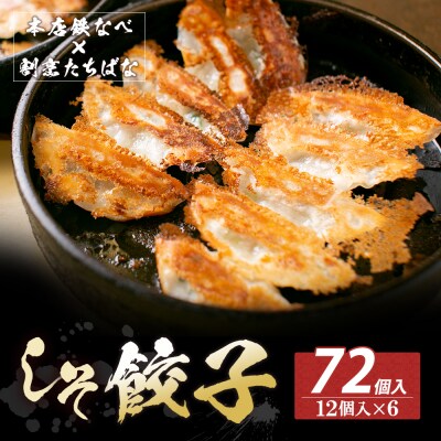 寄附額改定↓↓ 本店鉄なべ×割烹たちばな しそ餃子72個