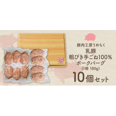 寄附額改定↓↓ 乳豚 粗挽きハンバーグ10個
