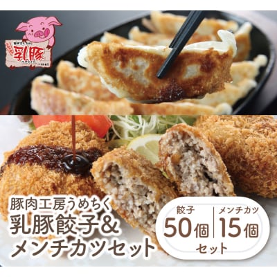 寄附額改定↓↓ 乳豚 餃子50個&メンチカツ15個セット