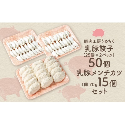 寄附額改定↓↓ 乳豚 餃子50個&メンチカツ15個セット