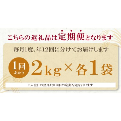寄附額改定↓↓ 研ぐお米 福岡県産米3品種セット定期便(毎月・年12回)