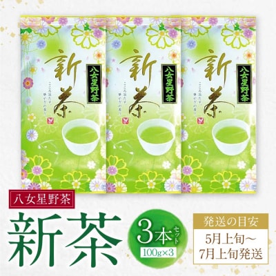 寄附額改定↓↓ 新茶 八女星野茶　100g×3本
