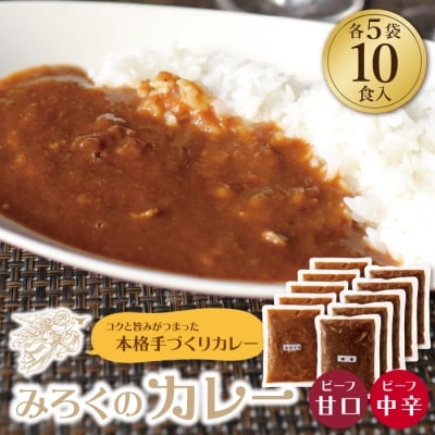 寄附額改定↓↓ みろくのカレー10食(甘口5食・中辛5食)