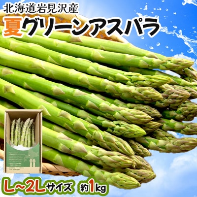 【令和8年産】北海道岩見沢産　夏グリーンアスパラ　L～2Lサイズ 1kg