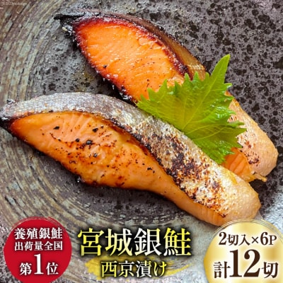 宮城銀鮭 西京漬け 2切入×6パック [カネダイ 20565746] 鮭 鮭切り身 サーモン