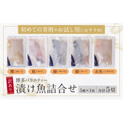 寄附額改定↓↓ 【訳あり】　博多バラエティー漬け魚詰合せ　5切