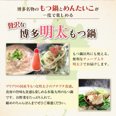 寄附額改定↓↓ おどろきっちん 博多名物Aセット「明太醤油もつ鍋」と「博多和牛スライス」