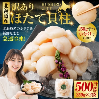 【訳あり】北海道産 ほたて貝柱 250g×2袋 500g ふるさと納税 帆立 F4F-8903