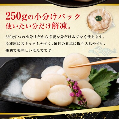 【訳あり】北海道産 ほたて貝柱 250g×4袋 1kg ふるさと納税 帆立 F4F-8905